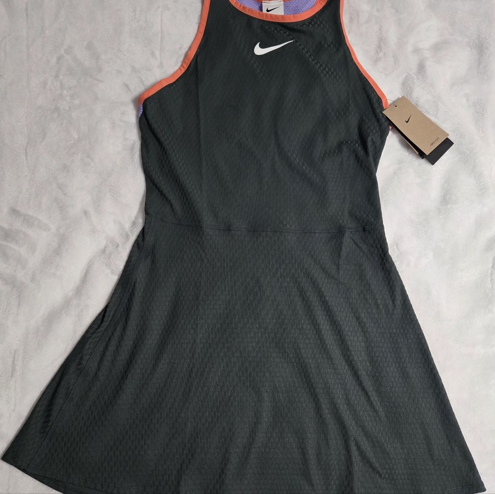 Nike Slam mesh-paneled Dri-FIT Tennis Dress Women Size Medium-tall - Picture 4 of 13